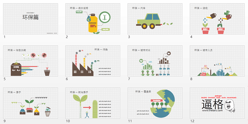 环保PPT模板,建筑PPT模板,PPT素材图片