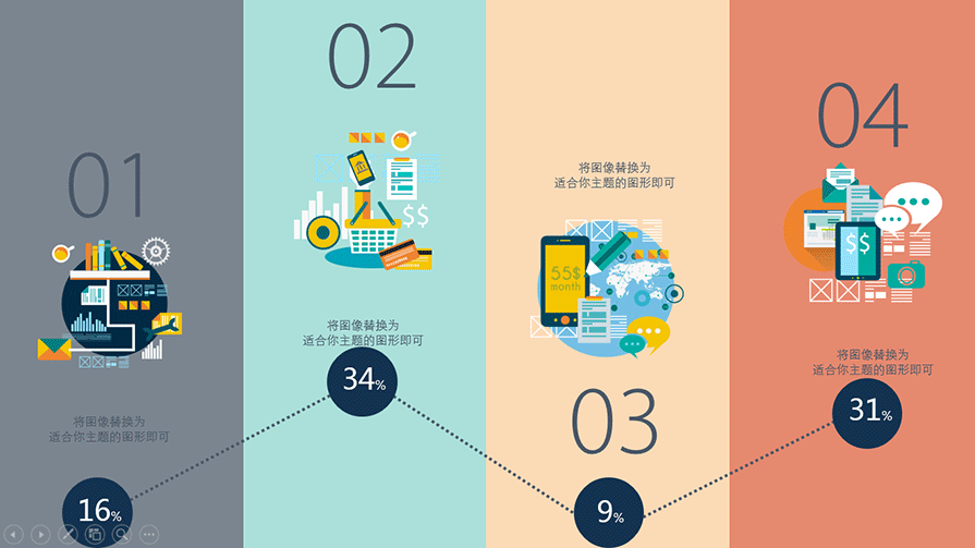扁平PPT模板,商务PPT模板,创意PPT图表模板,精美PPT模板下载