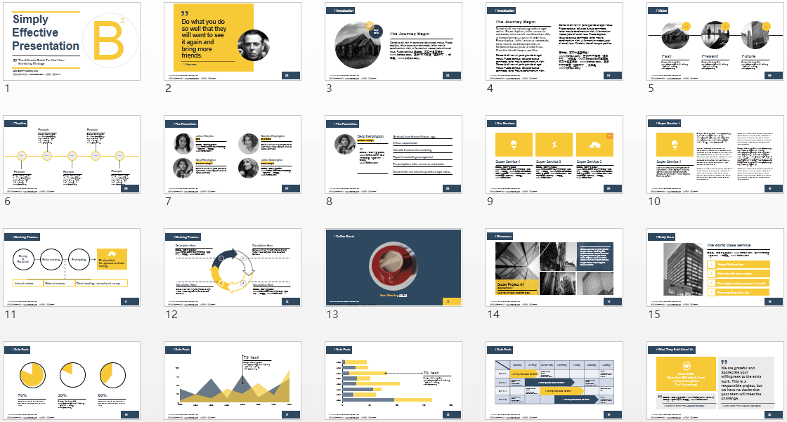 PPT下载,商务PPT模板,简洁ppt模板,蓝黄双色PPT