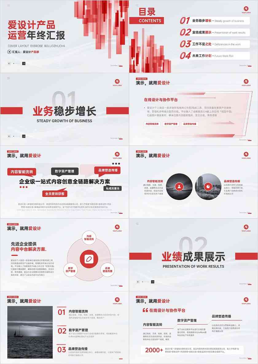 工作型PPT，年终总结PPT，汇报PPT，PPT排版， ppt模板下载，商务PPT模板