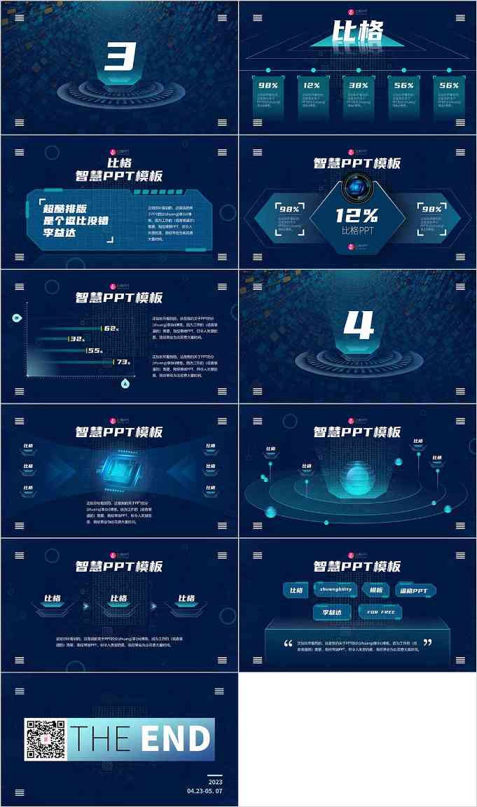 520PPT，科技风PPT，PPT动画，PPT图表